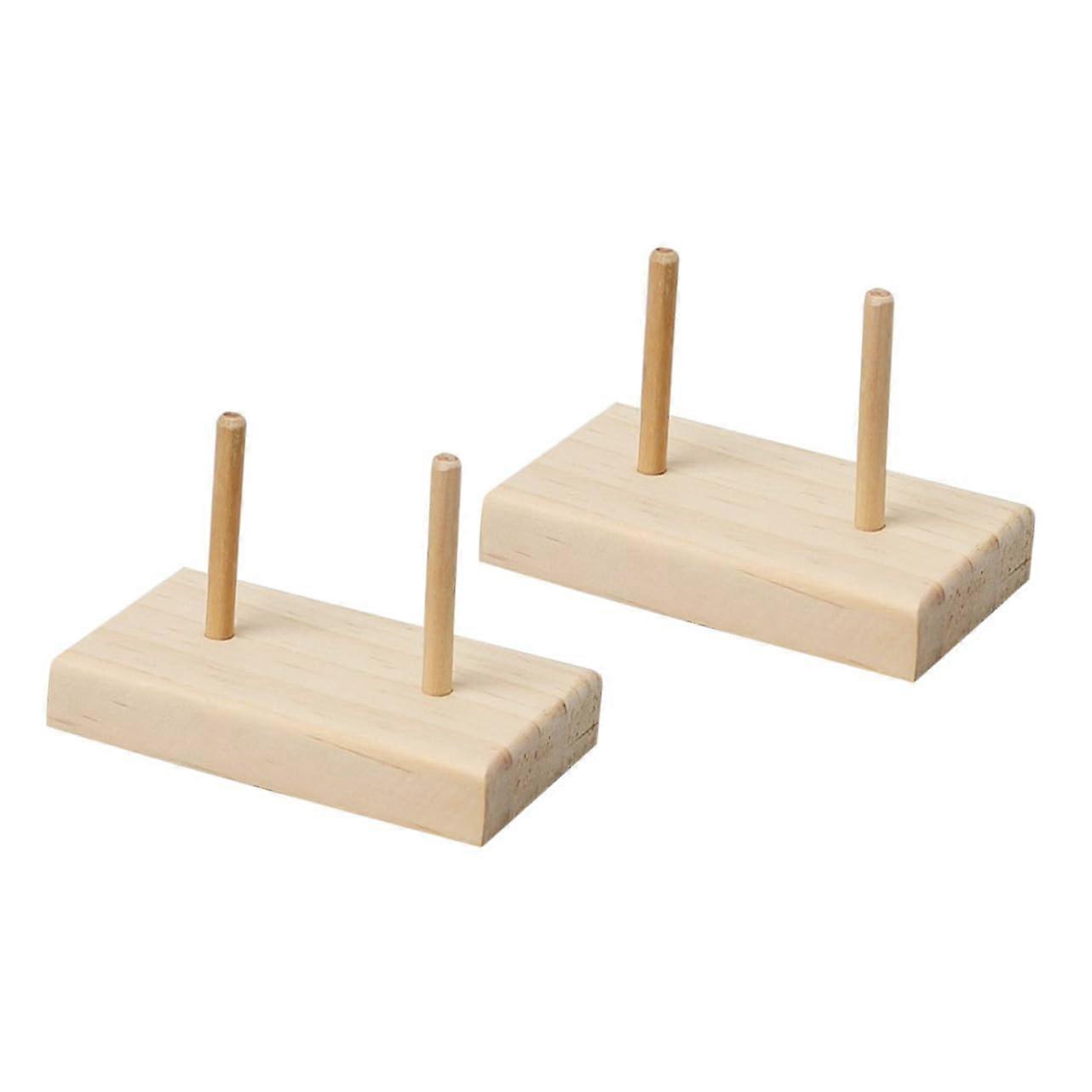 Wooden Thread Spool Holder Rack for Sewing and Embroidery Floss Storage, Wall or Table Mount, 2pcs