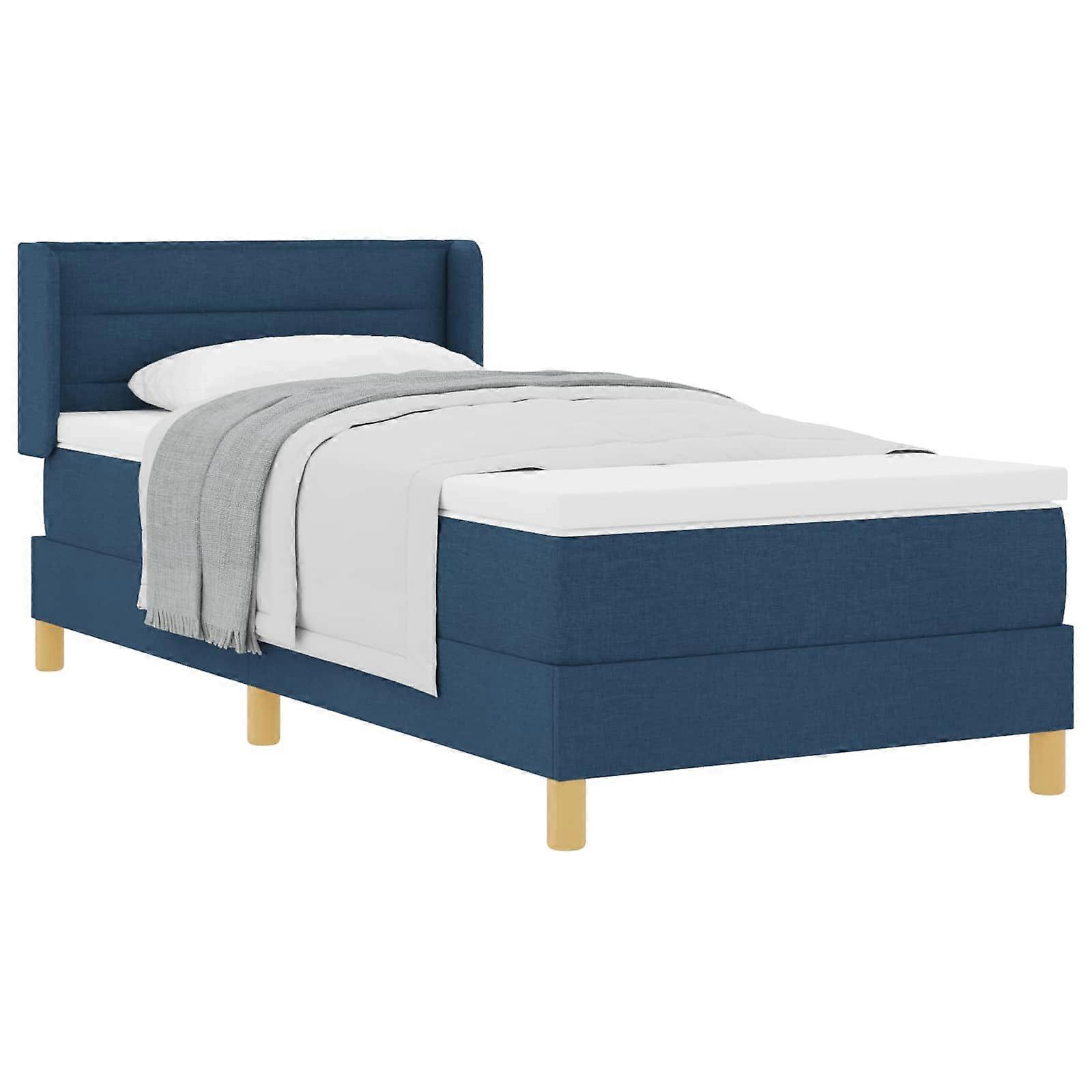 vidaXL Boxspringbed met matras Blauw 200 x 90 cm Polyester