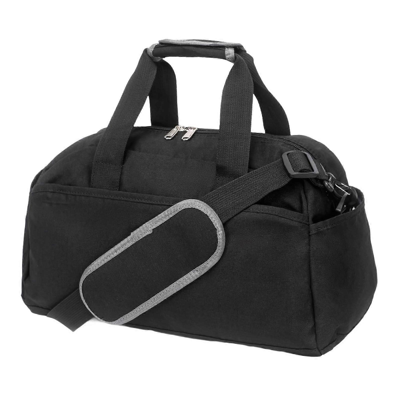 Gym Bag with MultiPocket Storage and Adjustable Shoulder Strap, Compact Black Duffel for Travel