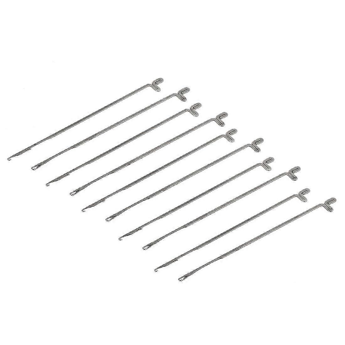 Hair Extension Pull Hook Set with Latch for Micro Rings, Fast Threading and Precise Bead Fit, 10pcs