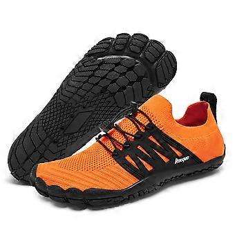 Racqua Wasserschuhe – Schnelltrocknende Barfuß-Schwimm- und Strandschuhe – Breite Zehenbox, rutschfest, Abflusslöcher, Orange, Größe 41