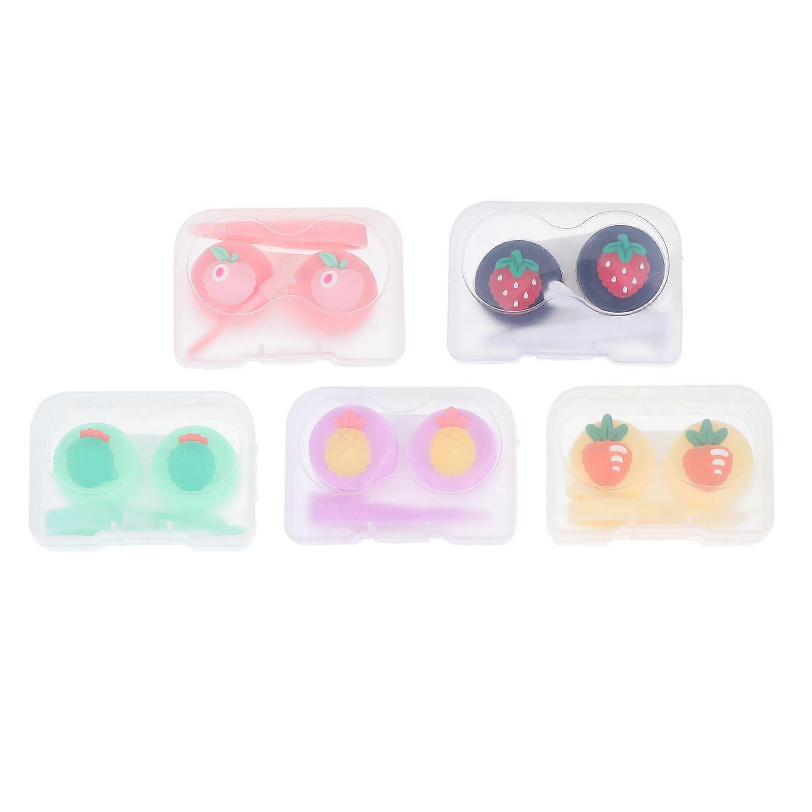 Contacts Lens Organizer Practical Storage Box for 5Pcs Assorted Color