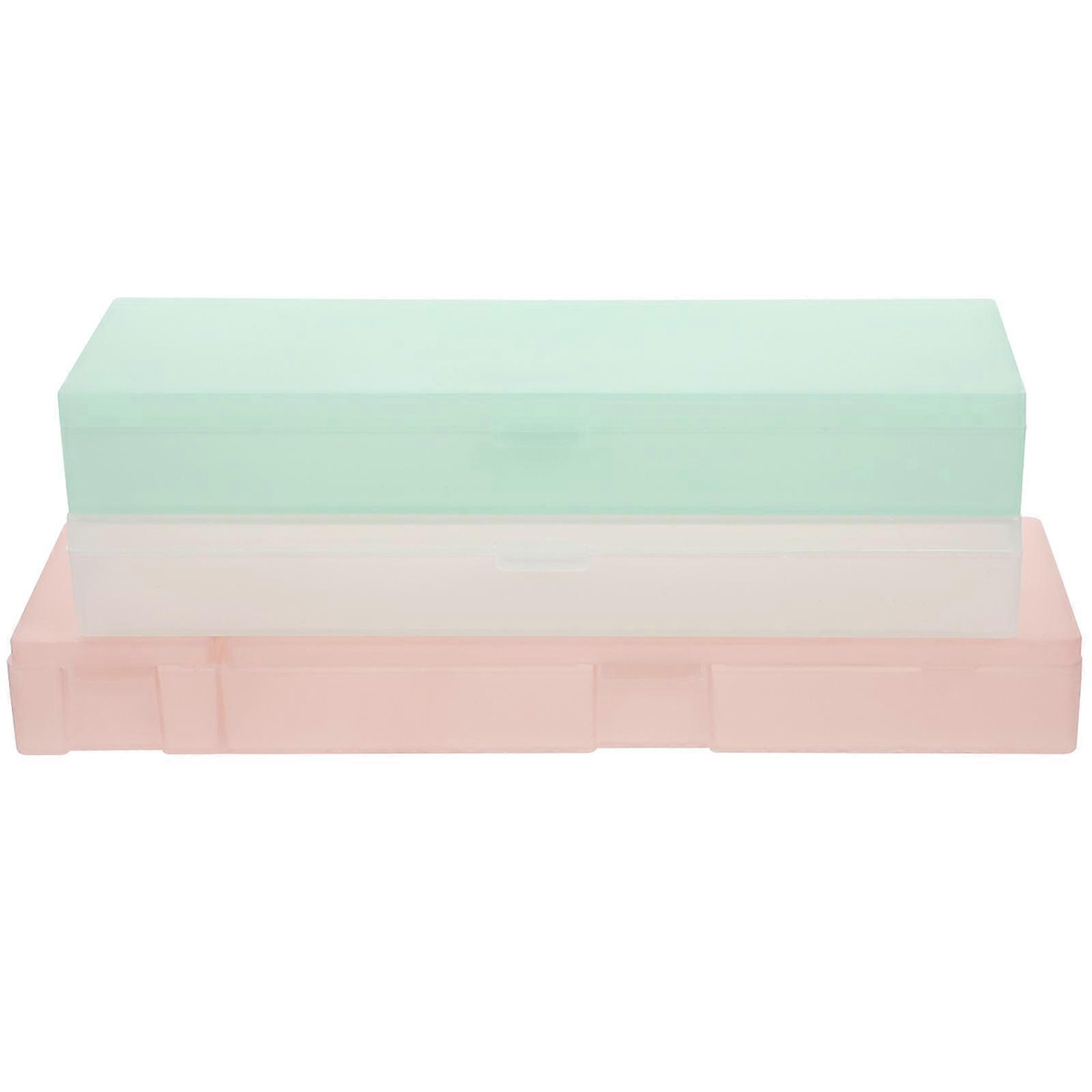 Translucent Pencil Case Plastic Pencil Box for Storage Use 18Pcs
