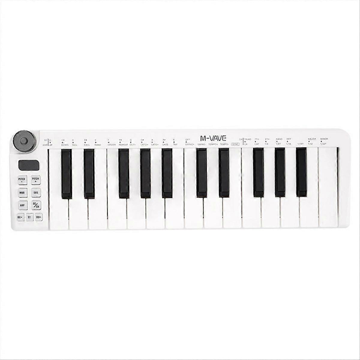  -25 Mini MIDI Keyboard 25 Velocity-Sensitive Keys White