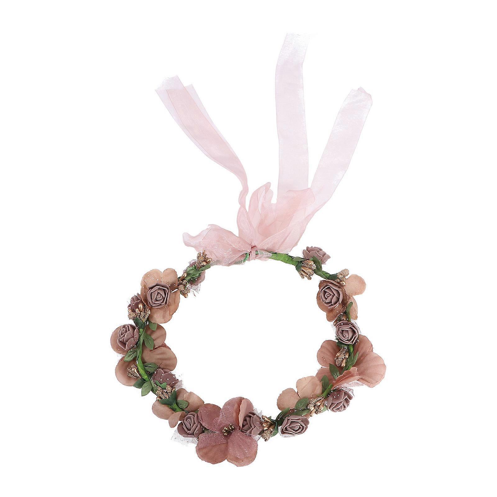 Couronne de fleurs marron