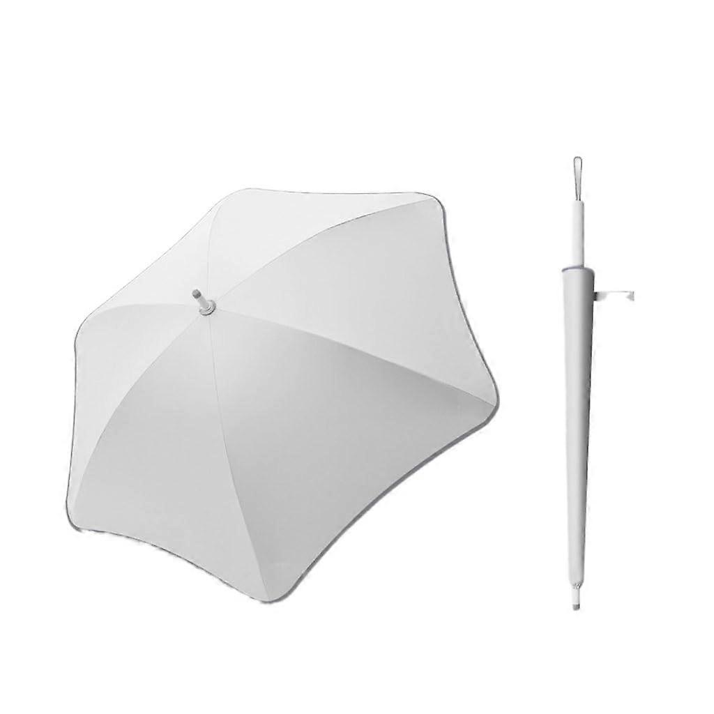 Windproof Travel Umbrella with Reflective Strip, Compact SixRib Folding Design, Solid Color