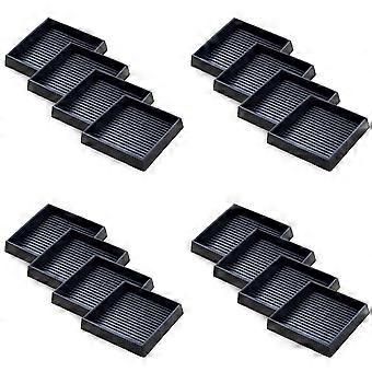 16Pcs Anti-Slip Furniture Pads- 2.5x2.5In Square Rubber Anti Skid Caster Cups, Leg Coasters-Couch, Chair, Bed Stoppers