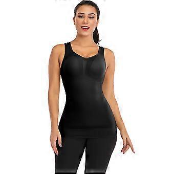 FANNYC Dam Cami Shaper med Inbyggd BH, Magkontrolllinne Shapewear – Svart/Vit/Aprikos
