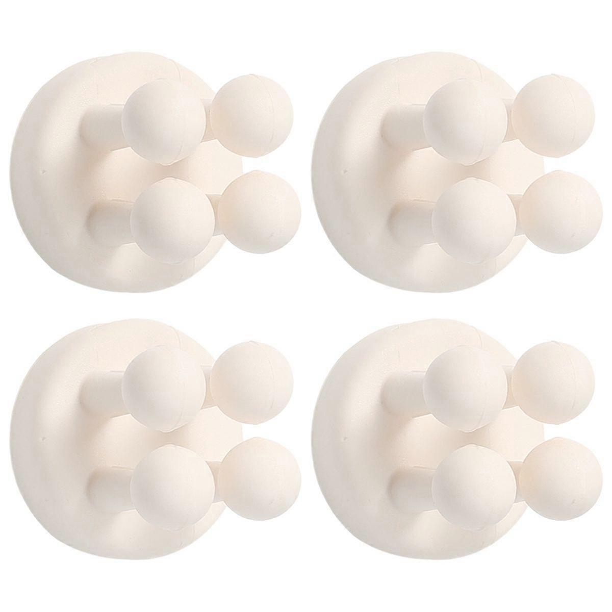 4Pcs Silicone Toothbrush Holders - Multi-Function Self Adhesive Wall Mounted Hooks for Hanging Ke A