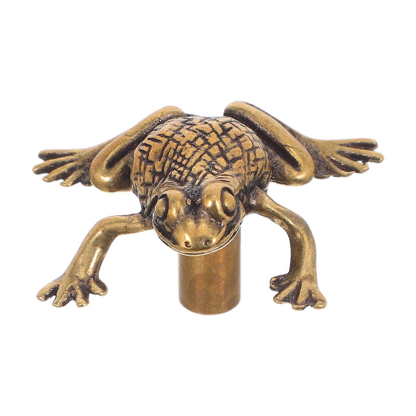 Brass Frog Door Knobs Animal Cabinet Pulls for Home 2Pcs Classic Hardware