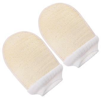 Guantes exfoliantes de baño, esponja vegetal para el cuerpo, 2 unidades para uso en el baño.