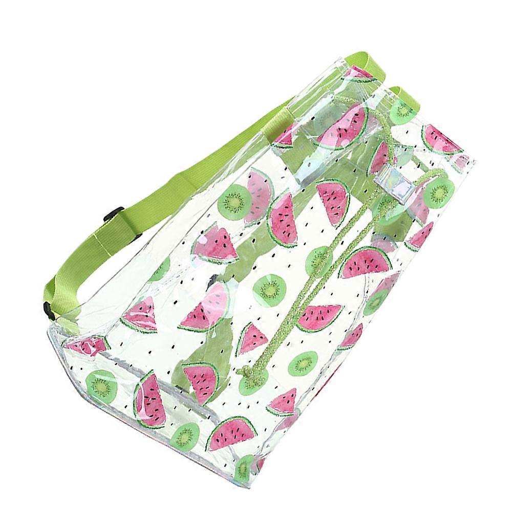 Cartoon Watermelon Drawstring Bag for Storage Use Transparent Light