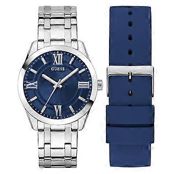 Guess Men’s Elliot Boxset Blue Dial Bracelet Watch Set Watch GW1008G1 | Acotis