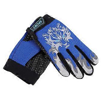 Workout Gloves Blue Full Finger Cycling Gloves for Kids Outdoor