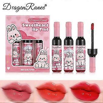 3 piezas de tinte de labios Tinte de labios, botella de vino Tinte de labios Tinte de regalo Set de regalo Acabado mate Tinte de labios de terciopelo Mancha de labios acuosa Larga duración Impermeable Ligero No st