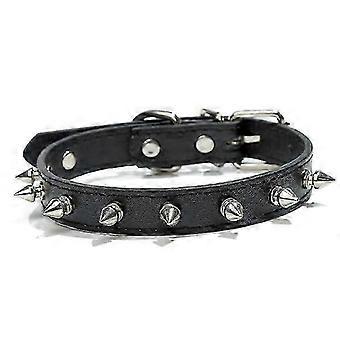 Leather Dog Cat Collar Spiked Studded Pet Necklace for Small Medium Large Dogs and Cats,x