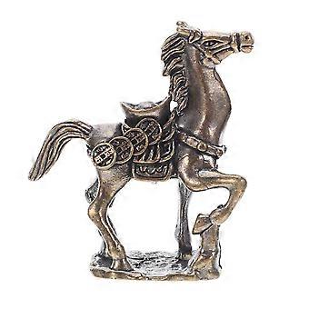 Estatueta de Cavalo de Latão para 2026 Ano do Cavalo Zodíaco Chinês Feng Shui Estátua de Riqueza Boa Sorte Ano Novo Lunar Decoração de Mesa de Escritório em Casa