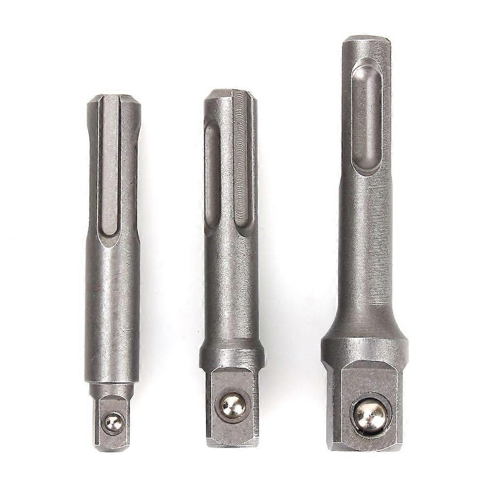 3Pcs/Set Impact Drill Bits SDS PLUS Socket Adapter Converter 1/4" 3/8" 1/2"