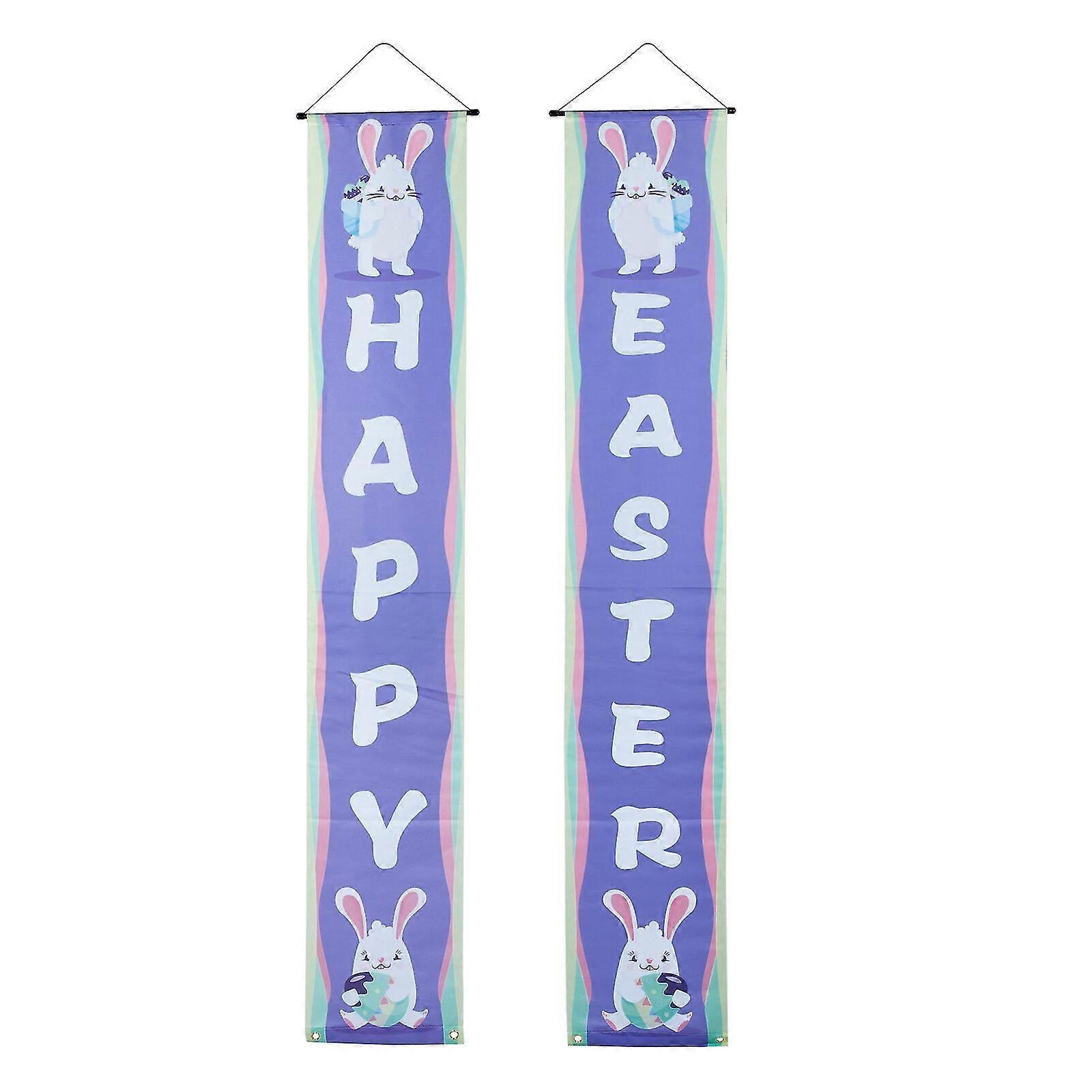 1 Pair Happy Easter Themed Party Banner Easter Couplets Easter Door Sign