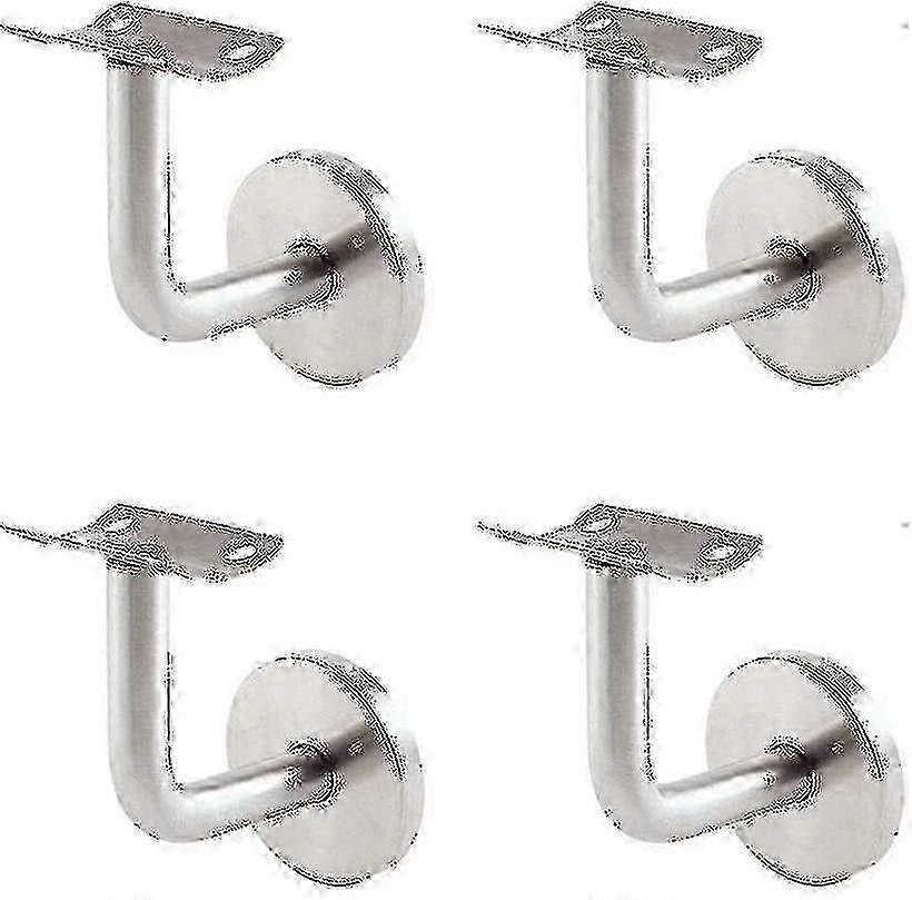 4 Pack Stainless Steel Handrail Bracket, Silver Wall Mount Support