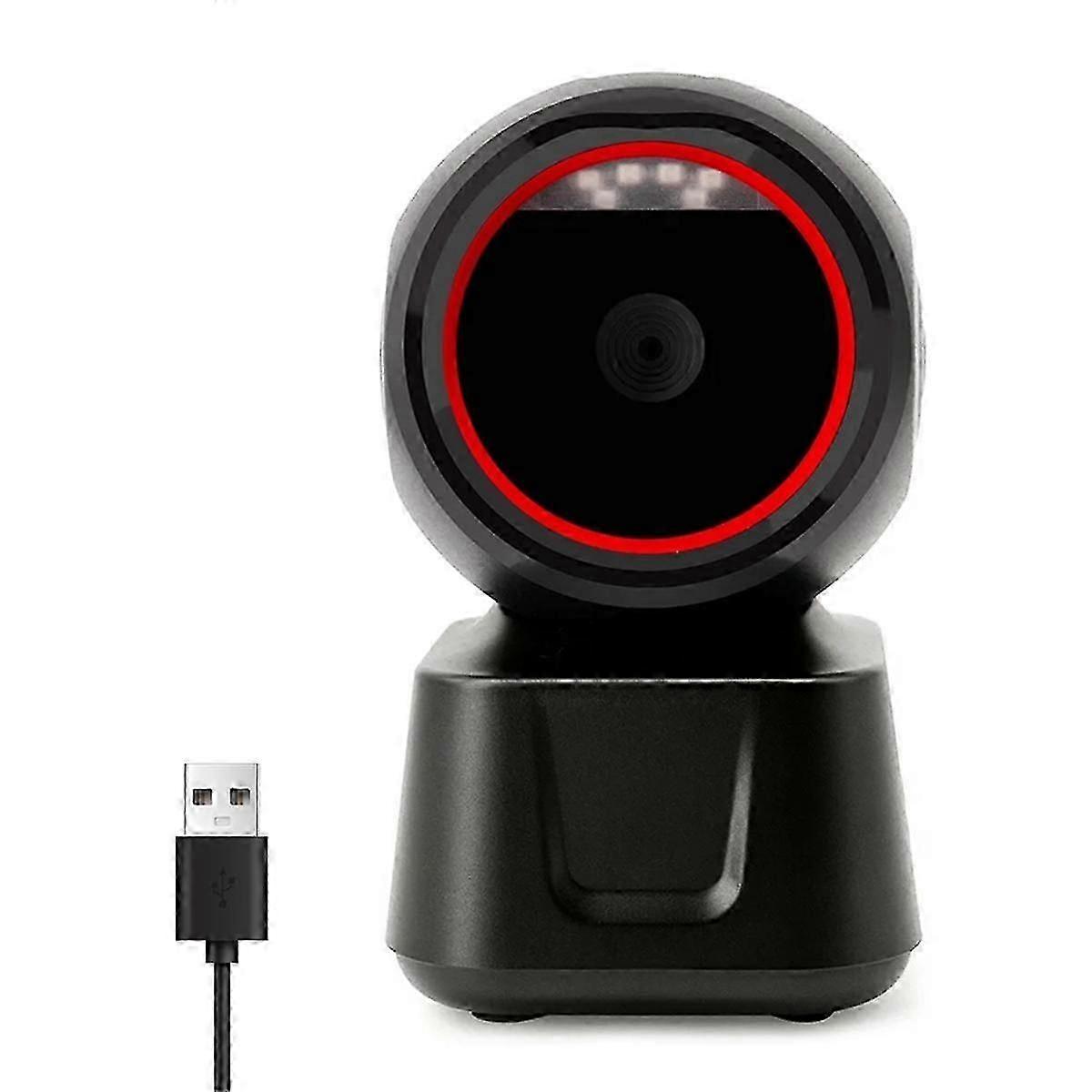 1d 2d Qr Wired Barcode Scanner Automatic Sense Reader Usb Desktop Barcode Reader