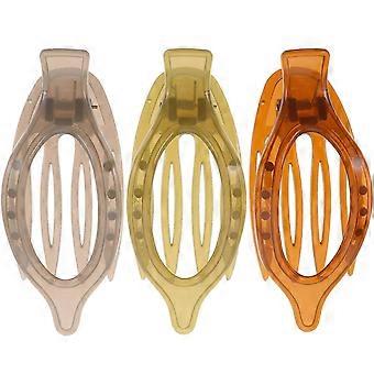 Transparent Jelly French Haarspangen Set mit 3 eleganten Krallenspangen für dickes Haar, nicht hängender Halt für Damen-Haarstyling-Accessoires