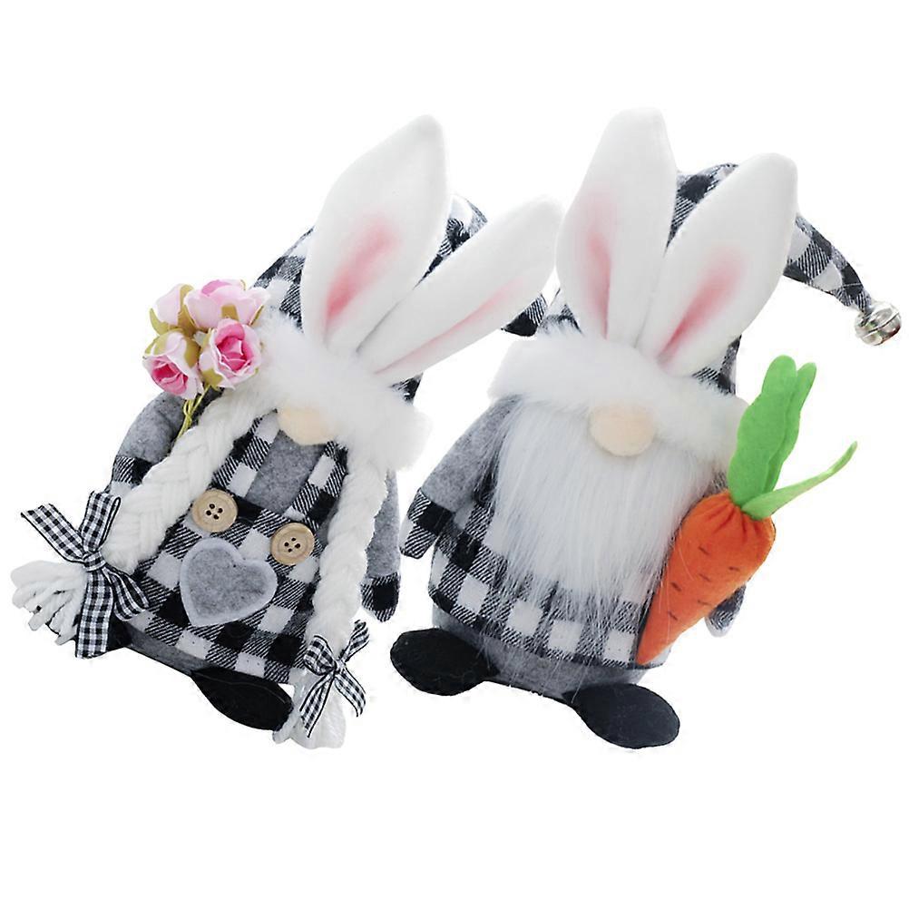 2Pcs Easter Decorations Easter Gnomes Plush Easter Bunny Gnome Doll Holiday Table Decor