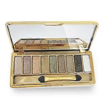 Lidschattenpalette mit 9 Farben, wasserfest und langanhaltend, mit integriertem Pinsel zum einfachen Verblenden