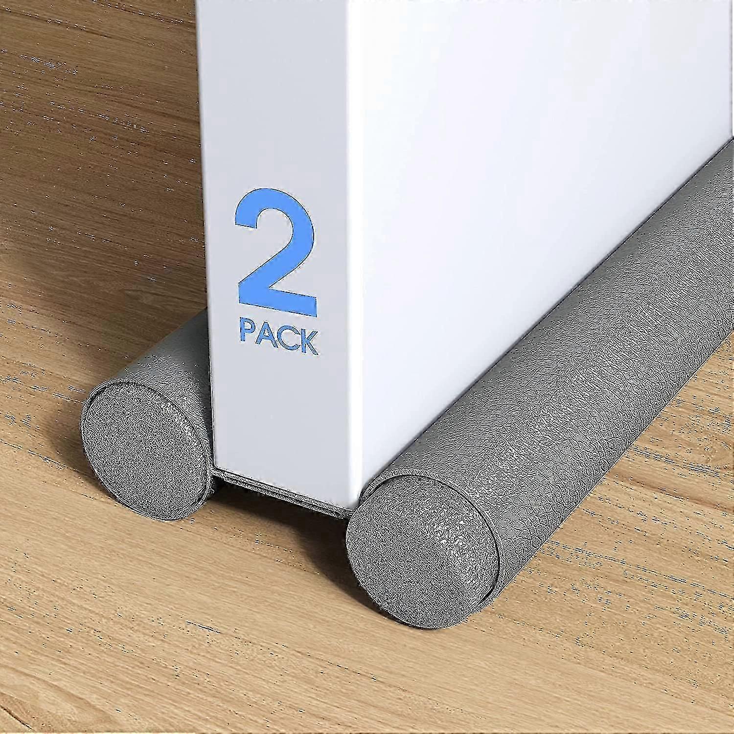 Door Draught Excluder Adjustable Double Sided Grey Draft Stopper