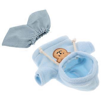 Conjunto de roupas de urso Boneco de pelúcia com capuz com jeans Roupas de bonecas de urso fofas de 20 cm Roupas de bonecas de pelúcia Kawaii para acessórios de vestir de urso DIY