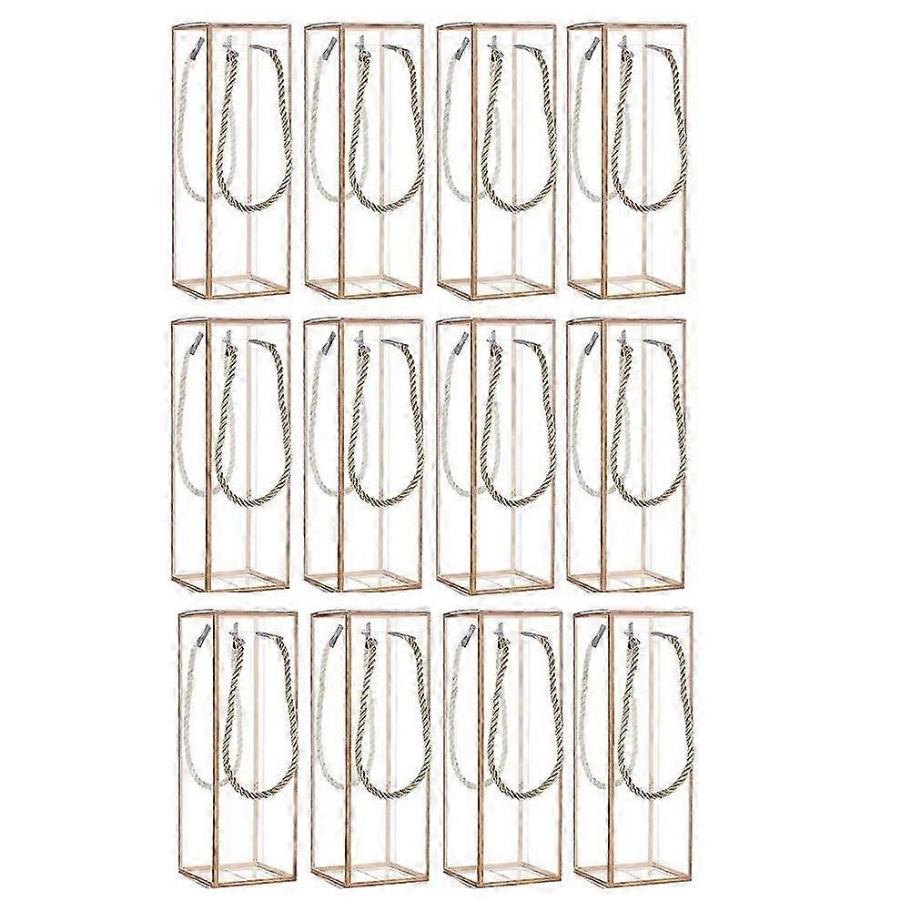 12 Pack Transparent Plastic Gift Box, with Golden Borders