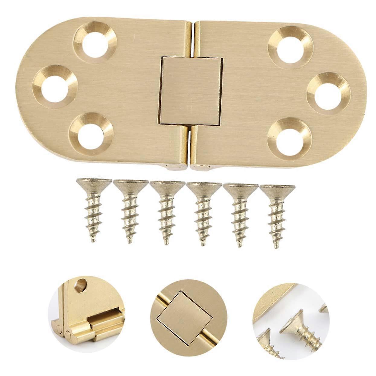 Solid Brass Table Hinges with Screws, Durable Folding Design for Cabinets, Wardrobes and Tables