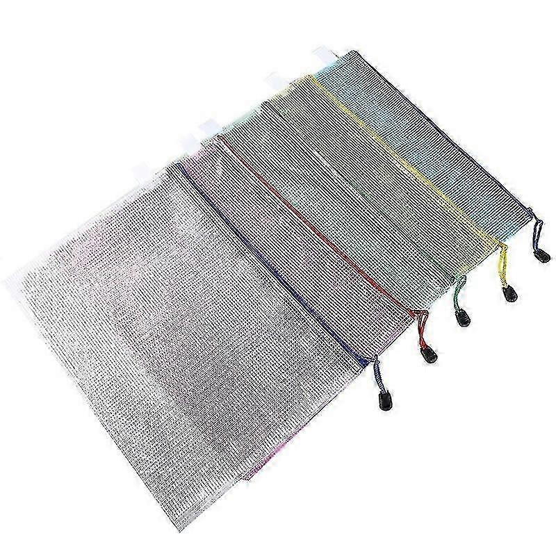 5 Pcs Plastic Wallets A4 File Folder Document Zipper Bags A4 Zip Bag