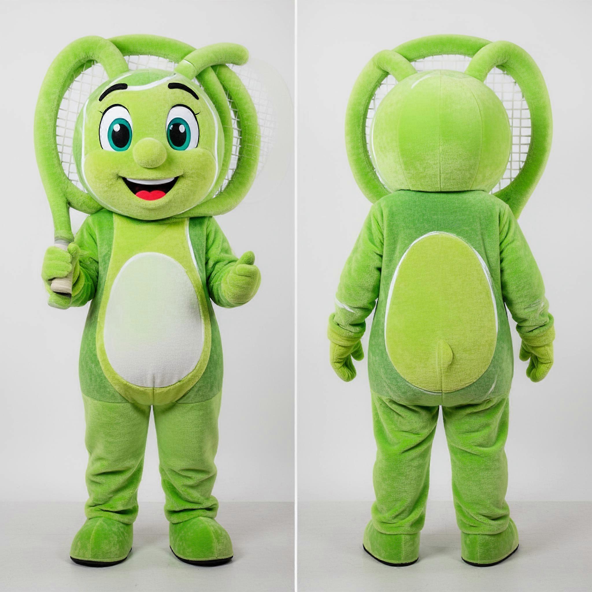 MASTICOT Lime Green Oversized Tennis Racket Mascot