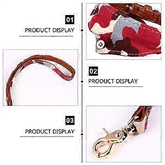 Pet Collar Camouflage Pet Pulling Rope for Outdoor Use 2Pcs Set