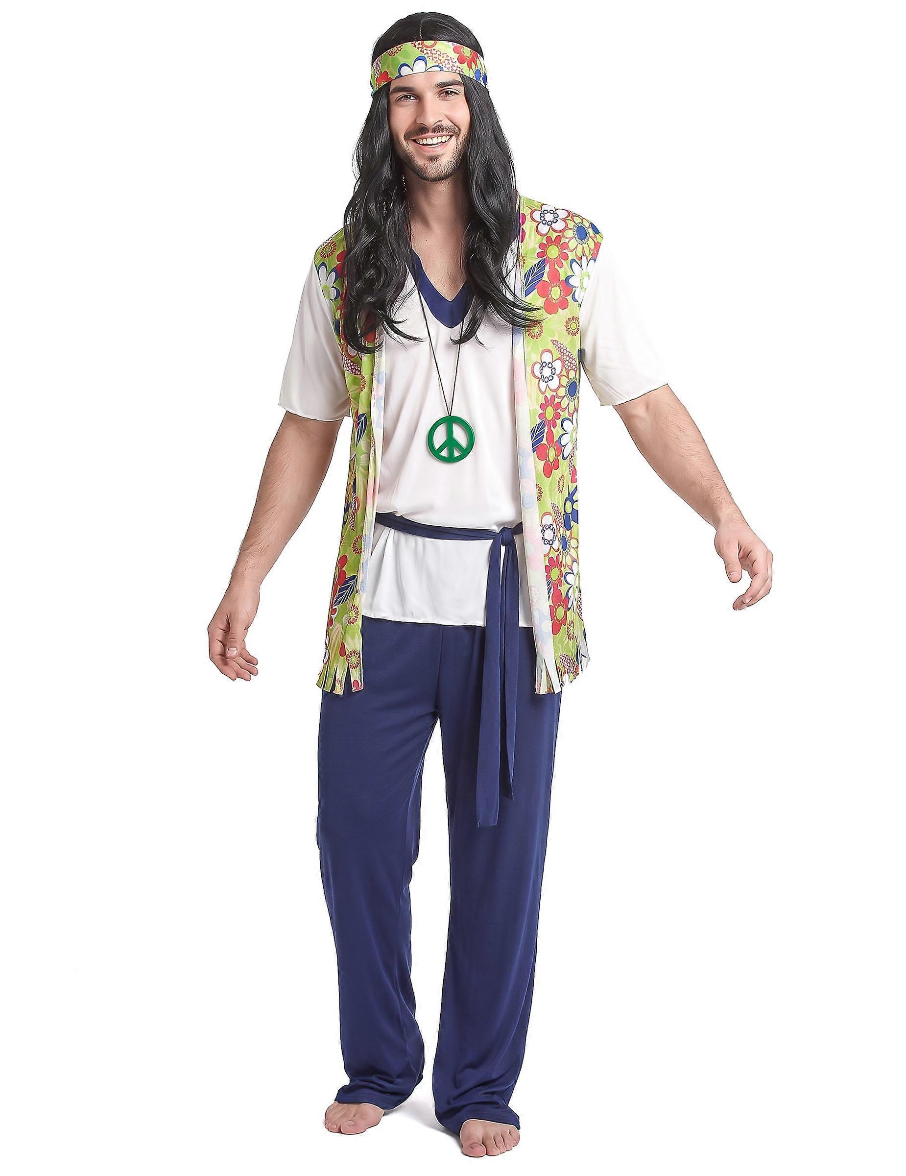 Blue hippie costume for men