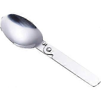 Folding Small Spoon Folding Tablespoon Portable Tableware Outdoor Camping Tableware Stainless Steel Portable Tablewaresilver1pcs