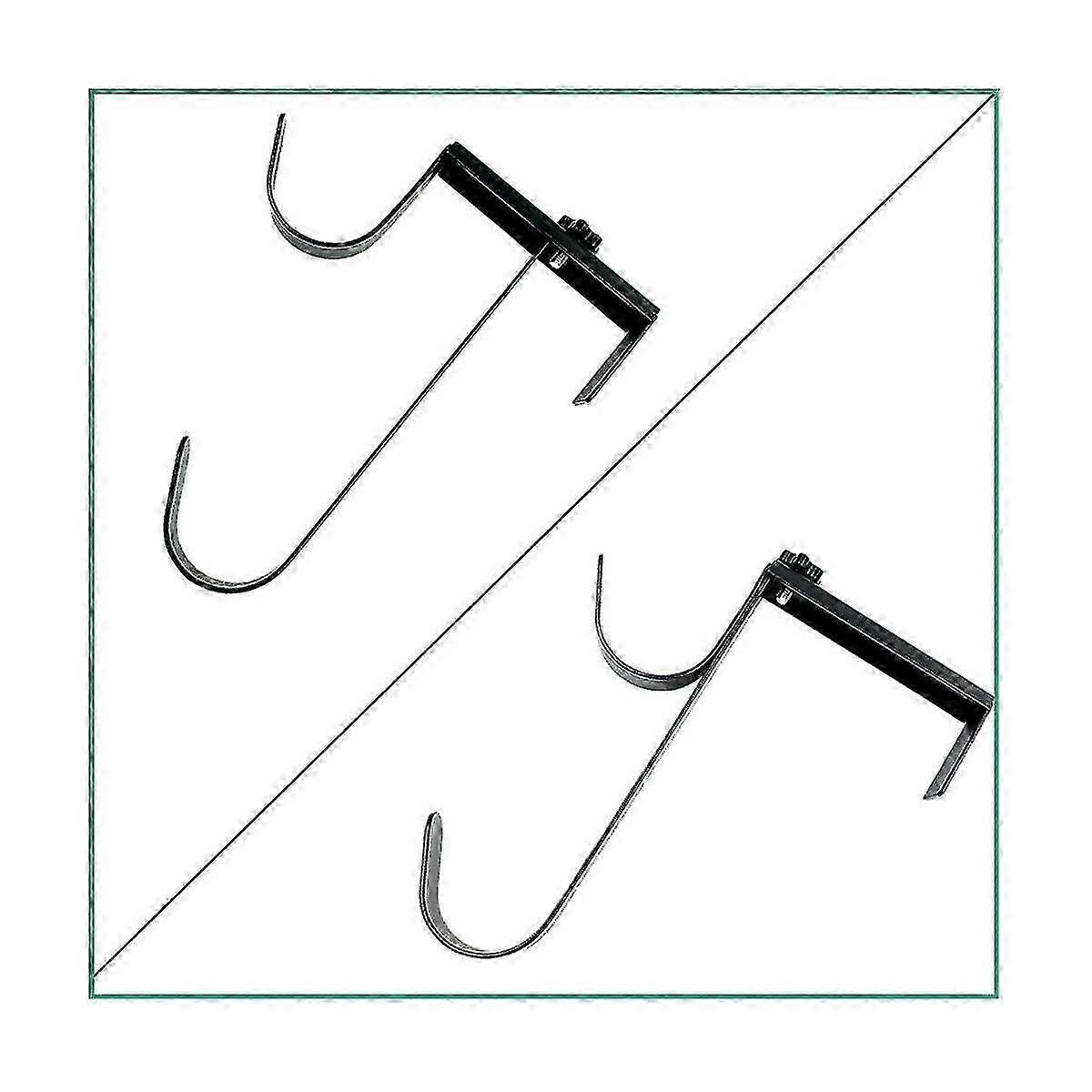 2pcs Adjustable Pool Pole Hooks Multipurpose Pool Pole Fixing Hooks Rustproof For Pool Leaf Rake/skimmer Net Storage