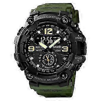 Montre homme 1637 Sports à affichage numérique, grand cadran en plastique résistant aux chocs, couleur : vert armée