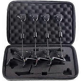 LED Fishing Bite Alarm Set with Swinger Indicator - 4pcs Carp Fishing Accessories in Zippered Case