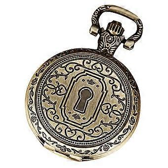 Golden Vintage Pocket Watch Metal Flip Lid for Decoration 2Pcs Set