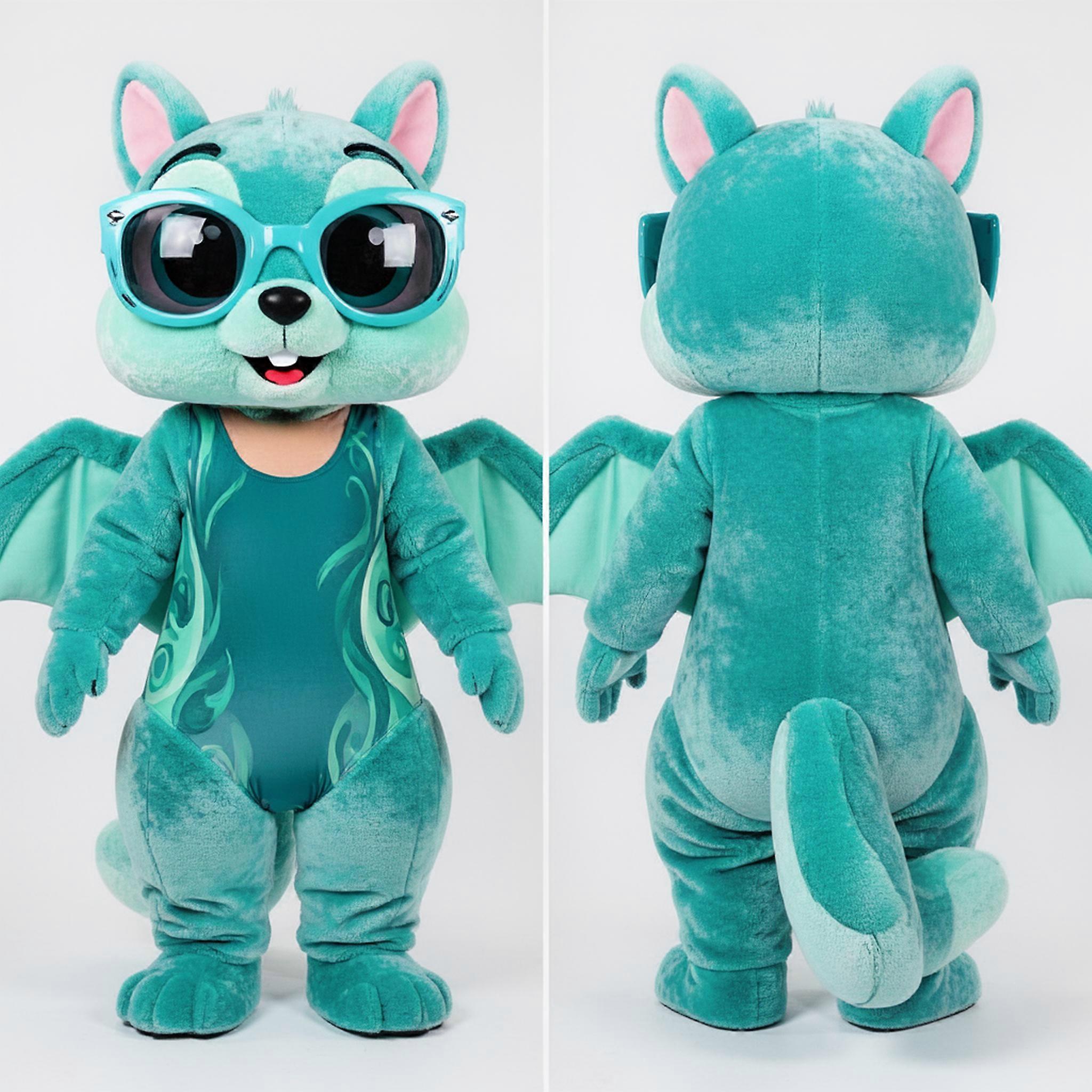 MASTICOT Turquoise Velvety Flying Squirrel Mascot