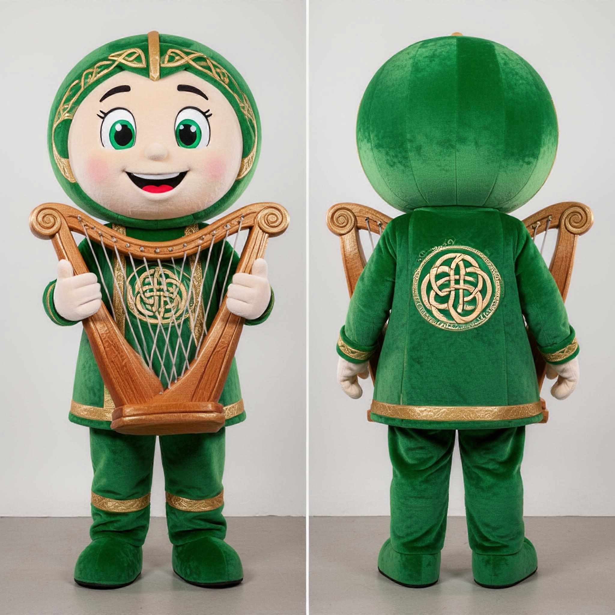 MASTICOT Rust Round-Headed Celtic Harp Mascot