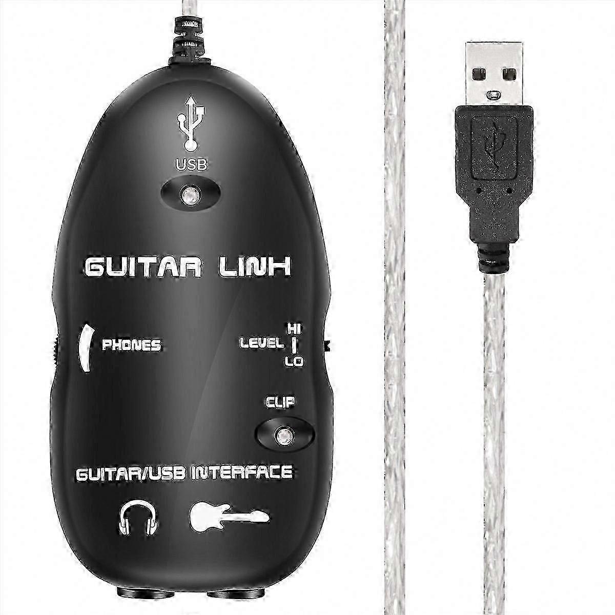 USB Guitar Interface Adapter for PC Recording and Studio Laptop