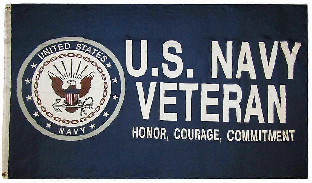 U.S Navy Veteran Honor Courage Commitment Flag Grommets Polyester Type A 1148