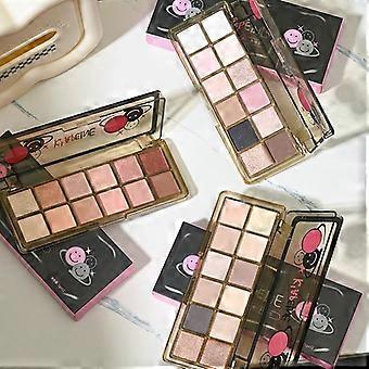 Palette met 12 oogschaduwkleuren, met gecoördineerde tinten voor het mengen en voor dagelijkse make-up, kleur: roze.