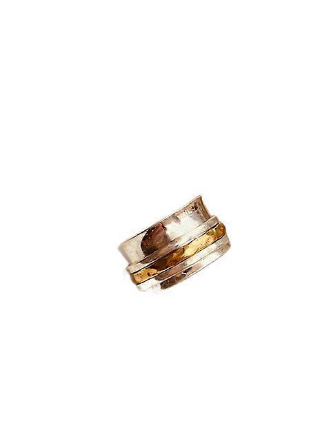 Handmade Two Tone Gold Silver Spinner Ring