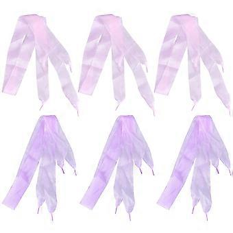 Violet Wide Ribbon Shoelaces Decorative Shoelace for Shoes 6Pcs Set