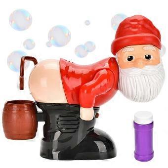 Santa Bubble Machine with Lights and Music, Electronic Fart Effect, Continuous Bubbles for Kids Parties