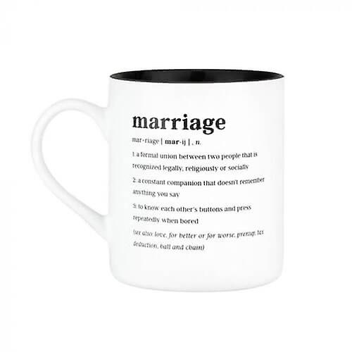 MARRIAGE Defined High Quality Stoneware Ceramic Caption Mug Capacity 590mL